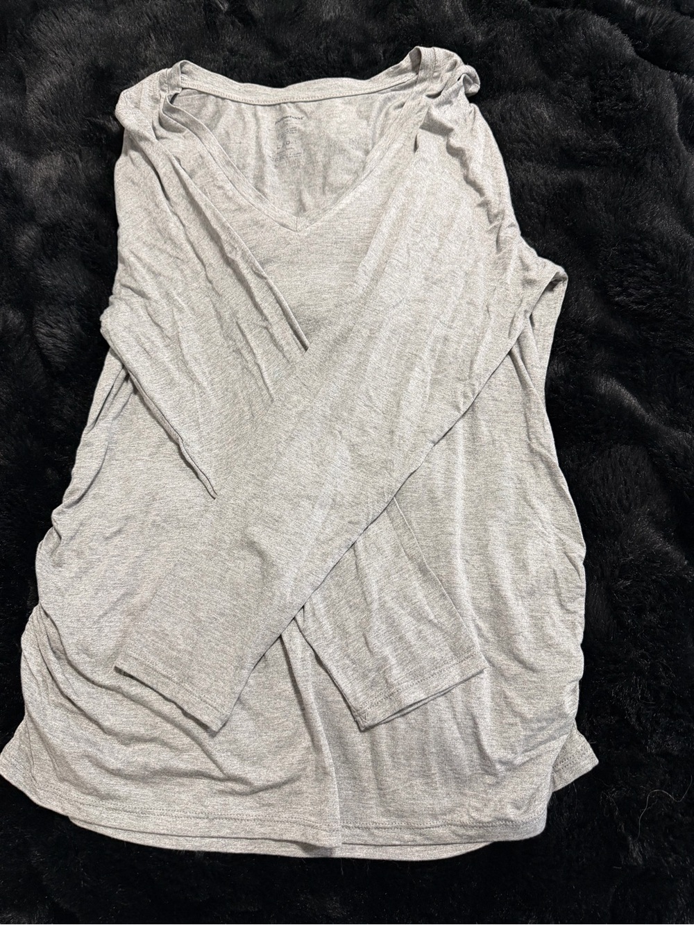 Motherhood Light Gray V-Neck Long Sleeve Top